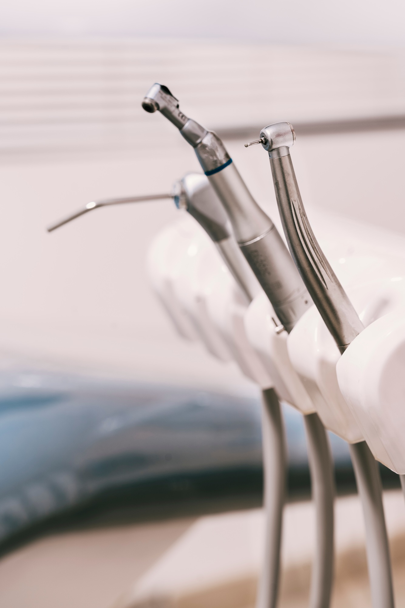 Vertical photo of electric polish dental instruments in a dental clinic